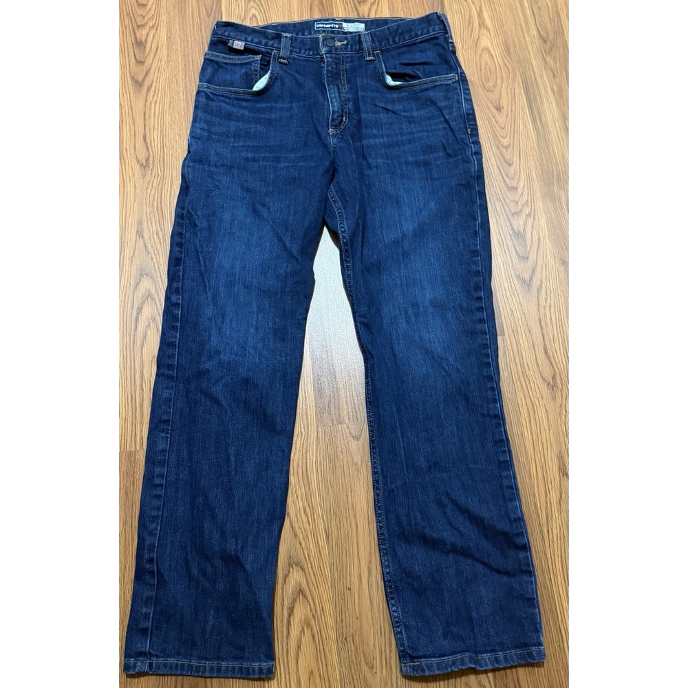 Carhartt FR Relaxed Fit Jeans Mens 32x30 CAT 2 Work Denim Dark Wash